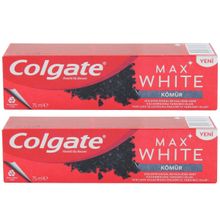 Colgate Max White Charcoal Kömür Beyazlatıcı Florürlü 2x75 ml Diş Macunu