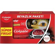Colgate Optic White Aktif Kömür 50 ml Diş Macunu + 360 Charcoal Siyah Diş Fırçası