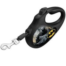 Collar Waudog Siyah Batman Desenli 15 kg 5 mt Siyah Geri Çekilebilir Köpek Gezdirme Tasması