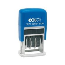 Colop S120 Mini Tarih TR/Yazı Mavi Kasa Mavi Keçe 8x45 mm Kaşe