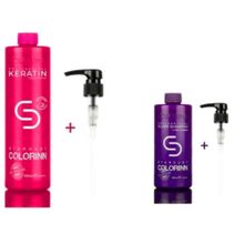 Colorinn Premium Series Pro Keratin 1000 ml Tuzsuz Şampuan + Silver 500 ml Mor Şampuan
