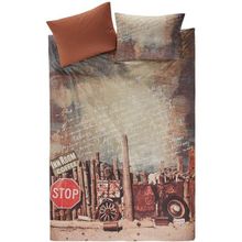 Colorpool Brown Town 160x220 cm Kahverengi Tek Kişilik Nevresim Takımı