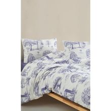 Colorpool Contour Touchen 200x220 cm Mor Beyaz Çift Kişilik Nevresim Takımı
