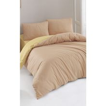 Colorpool Go Earth 200x220 cm Açık Karamel-Açık Hardal Çift Kişilik Nevresim Takımı