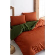 Colorpool Go Earth 200x220 cm Koyu Tarçın-Koyu Yeşil Nevresim Takımı