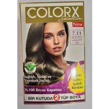 Colorx 7.11 Açık Zeytin Kumral İkili Set Saç Boyası