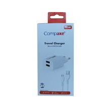Compaxe CTA-521DMU 5 V 2.1 A 10 W 2 USB 1 mt 3.0 Mikro Şarj Kablosu