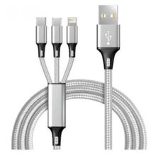 Concord 2.4 A 120 cm 3 Çıkışlı Mikro Usb Lightning Type-C Kablo