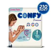 Confy Premium No:1 Yenidoğan 210 Adet Bebek Bezi