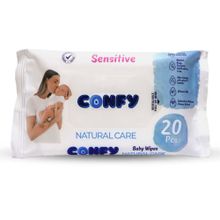 Confy Premium Sensitive Çanta Boy 20 Adet Bebek Islak Mendil