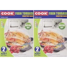 Cook Fırın Torbası, Büyük Boy 45 cm x 50 cm (2 Adet/Kutu içi) 2li paket
