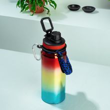 Cooker 1395-3 Kırmızı 700 ml Paslanmaz Çelik Sızdırmaz Çift Katmanlı Taşıma Askılı Çay Kahve Termosu