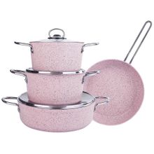 Cookplus Biogranit Alfa Pink 7 Parça Tencere Seti