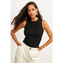 Cool & Sexy YV91 Kadın Siyah Bisiklet Yaka Triko Bluz