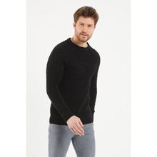 Cool Tarz CT0042 Siyah Nevrüllü Bisiklet Yaka Triko Erkek Kazak