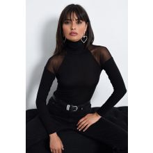Cool&Sexy TZ2075 Siyah Omuzları Tül Kadın Bluz