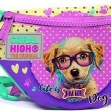 Coral High 11504 Kids Sarı Pembe Sevimli Köpek Desenli Bel Çantası