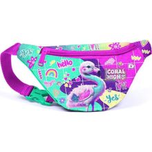 Coral High 11523 Kids Pembe Su Yeşili Flamingo Desenli Bel Çantası