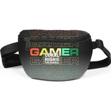 Coral High 11548 Siyah Gri Gamer Desenli Bel Çantası