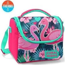 Coral High 11834 Kids Neon Mercan Su Yeşili Flamingo Desenli Beslenme Çantası