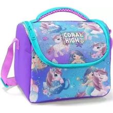 Coral High 11890 Kids Mor Pembe Unicorn Deniz Kızı Desenli Thermo Beslenme Çantası