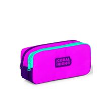 Coral High 12062 KK01 Kids Pembe Mor Iki Bölmeli Kalem Çantası Kalemlik