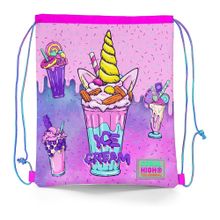 Coral High 12644 Kids Pembe Mor Milkshake Dondurma Desenli İpli Büzgülü Sırt Çantası