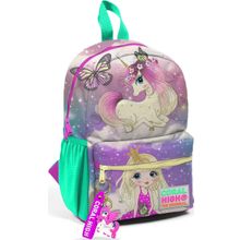 Coral High 23533 Minik Yuva Pembe Su Yeşili Unicornlu Kız Desenli Iki Bölmeli Sırt Çantası