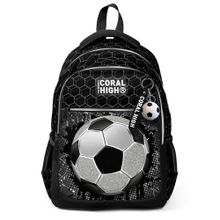 Coral High 23653 Kids Futbol Desenli Üç Bölmeli Okul Sırt Çantası
