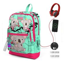 Coral High 23813 Kids Dört Bölmeli Neon Mercan İlkokul Çantası