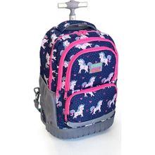 Coral High 24023 Kids Unicorn Desenli Lacivert Renkli Iki Kademeli Çekçekli Sırt ve Okul Çantası