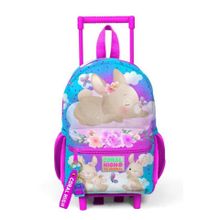Coral High 24036 K120.1 Minik Yuva Çekçekli Sırt Çantası Mavi Pembe Tavşan Desenli Iki Bölmeli