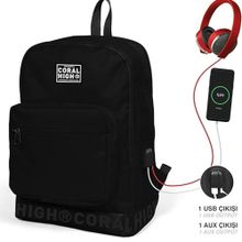 Coral High 24110 Sırt Çanta Usb+Aux Soketli Okul Çantası