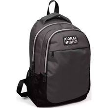 Coral High 24307 K118.1 Kids Koyu Gri Üç Bölmeli Usb Şarjlı Kulaklık Çıkışlı Sırt Çantası