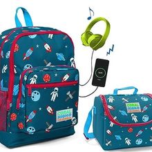 Coral High Astronot Baskılı Okul Çantası Ve Beslenme Çantası Seti - Erkek Çocuk - Usb Soketli Beslenme Çantası