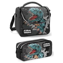 Coral High Gri Dinazor Erkek Çocuk Beslenme Çantası Seti