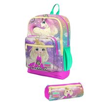 Coral High Kids Pembe Su Yesili Unicornlu Kiz Desenli 2'li Seti - Kiz Cocuk Okul Çanta