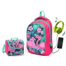 Coral High Kız Çocuk Narçiçeği Flamingo Okul ve Beslenme Çantası