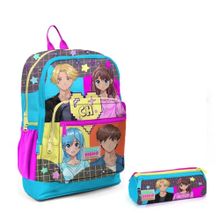 Coral High Mavi Pembe Anime Ilkokul Sirt Cantasi ve Kalemlik Seti