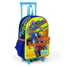 Coral High Minik Yuva Çekçekli Sırt Çantası Fosforlu Sarı Saks Motorsiklet Desenli Iki Bölmeli 24042 K120.1 Okul Çantası