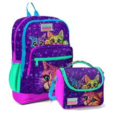 Coral High Mor Kedi Okul Sırt ve Beslenme Çantası Seti