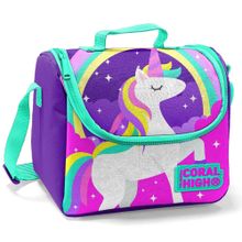 Coral High Mor Unicorn Baskılı Termoslu - Kız Çocuk Beslenme Çantası