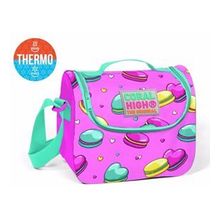 Coral High Pembe Makaron Desenli Termoslu Beslenme Çantası