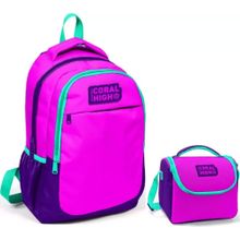 Coral High Pembe Mor Çanta ve Beslenme Set