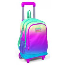 Coral High Pembe-Yeşil-Mavi Işıklı Tekerlekli Çekçek - Kız Çocuk Okul Çantası
