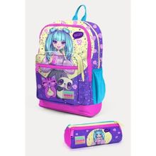 Coral High SET0223735 Kids Mor Pembe Anime Kız Desenli 2'li Okul Çanta Seti