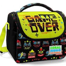 Coral High Siyah Sarı Game Over Erkek Çocuk - Thermo Yalıtımlı Beslenme Çantası