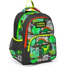 Coral High Siyah Yeşil Dinazor Ilkokul Okul Sırt Çantası - Erkek Çocuk Okul Çantası