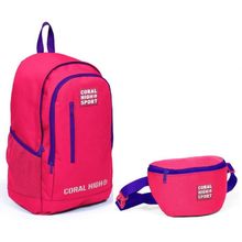 Coral High Sport Neon Mercan İlkokul Ortaokul Lise Okul Çantası Seti