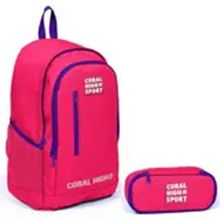 Coral High Sport Neon Mercan Okul Sırt Çantası ve Organizer Kalemlik Seti